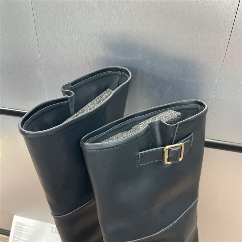 D10r buckled leather over-the-knee boots