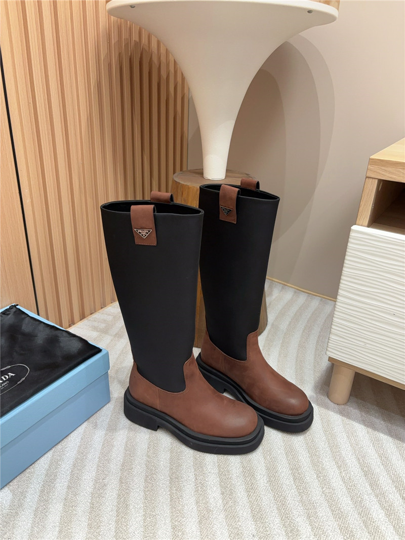 Pra*a re-nylon brown knee-high boots