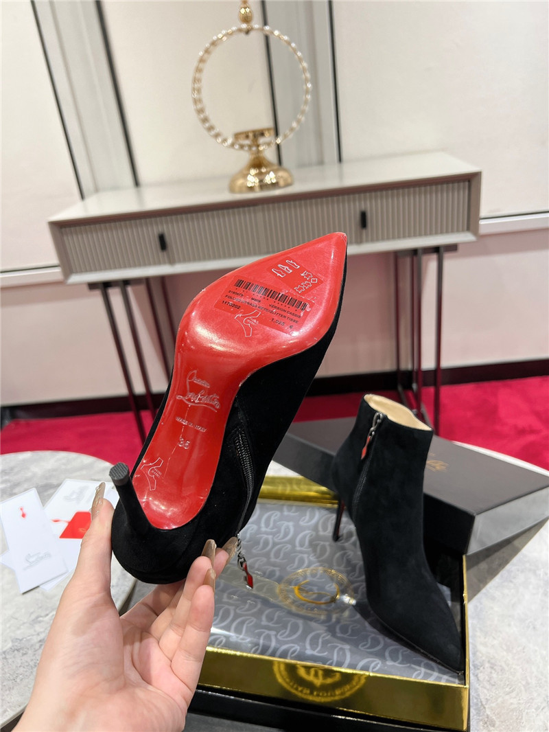 Chr1st1an louboutin black suede eloise boots