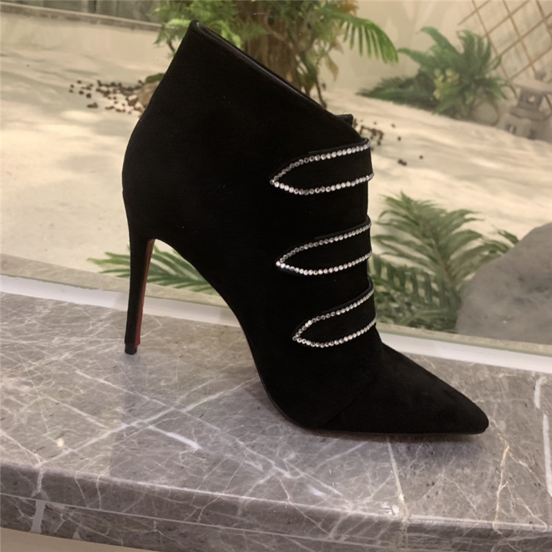 Chr1st1an louboutin triniboot crystal-embellished suede boots
