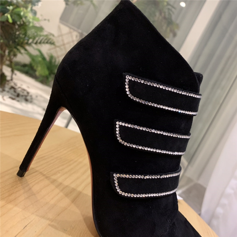 Chr1st1an louboutin triniboot crystal-embellished suede boots