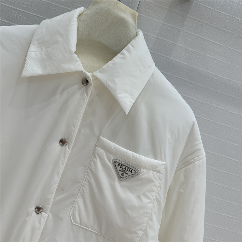 Pra*a shirt-style thin cotton coat