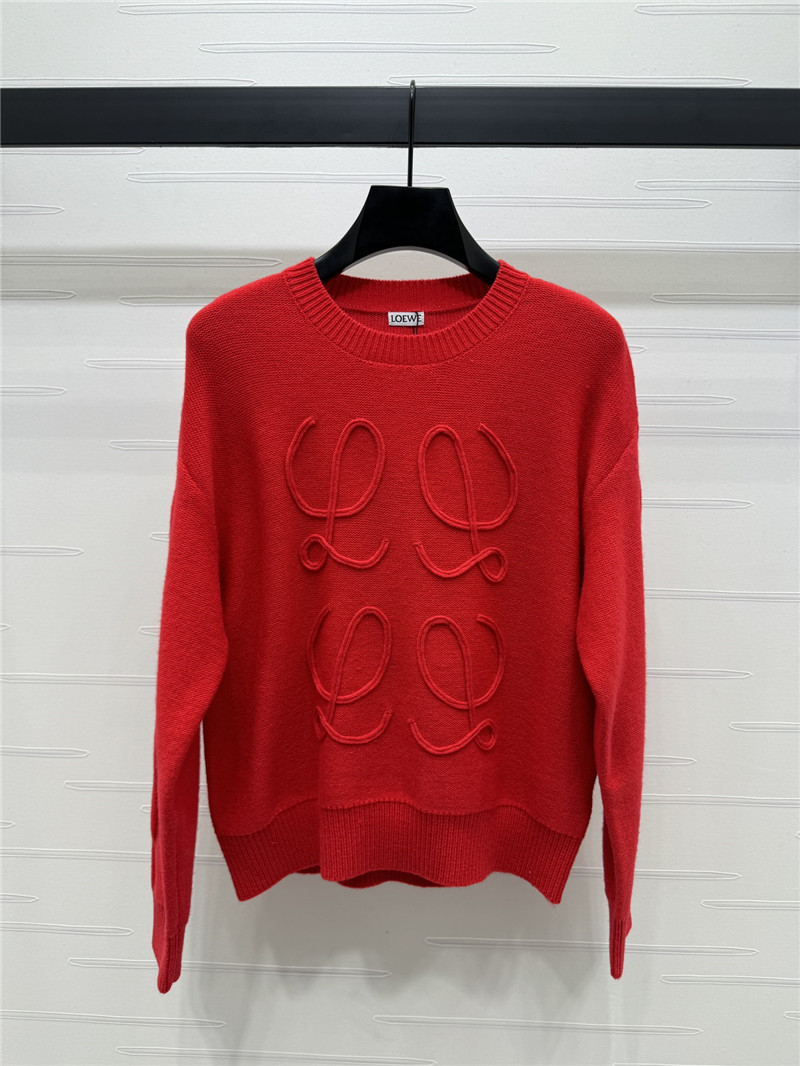 L0ew* anagram wool blend sweater red