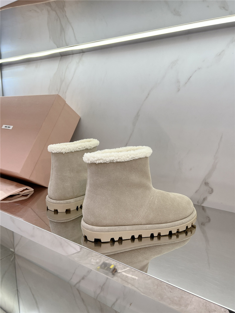 Miu Miu Beige Suede Snow Boots