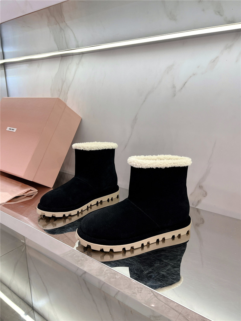 Miu Miu Suede Leather Snow Boots