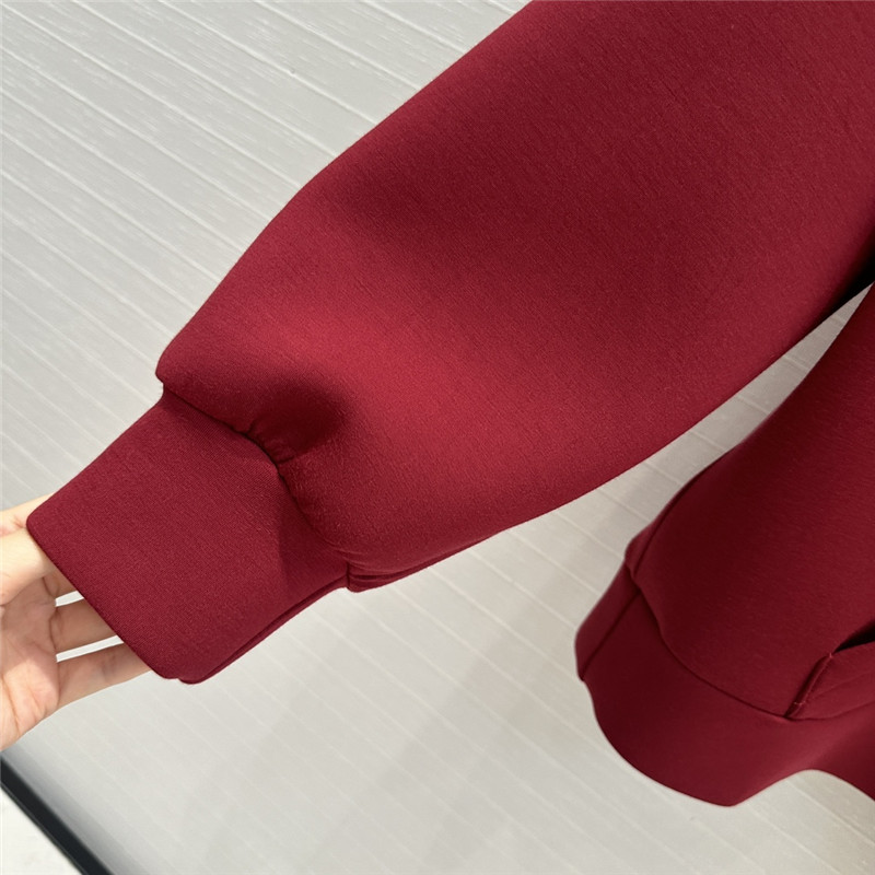 Gvc*1 embroidered stretch-jersey sweatshirt in red