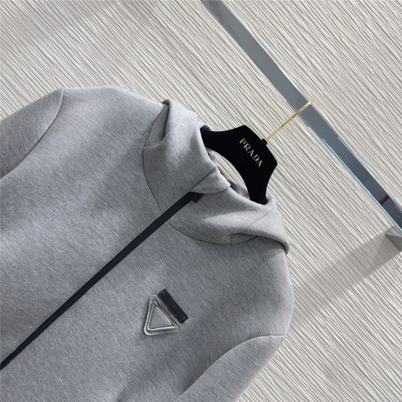 Pra*a grey hooded jacket