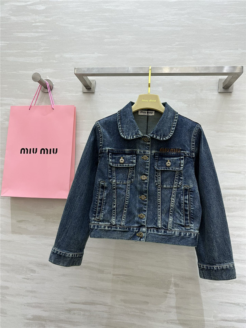 M1um1u retro denim short jacket