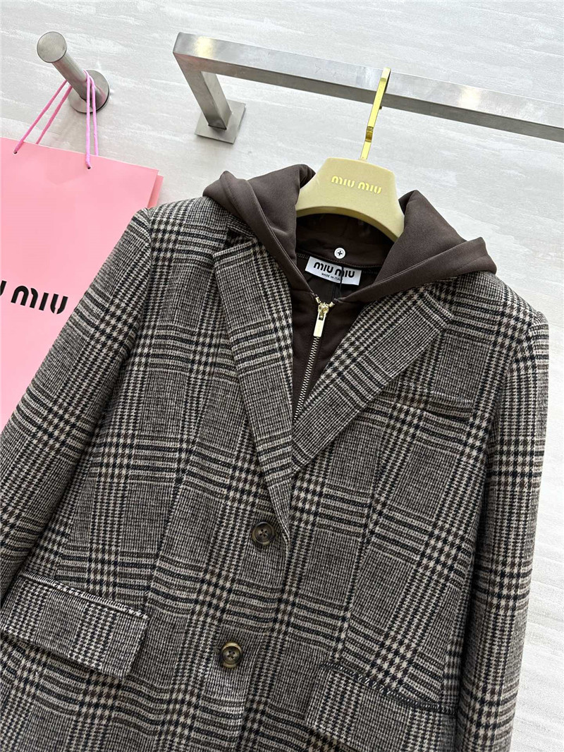 M1um1u hooded suit jacket