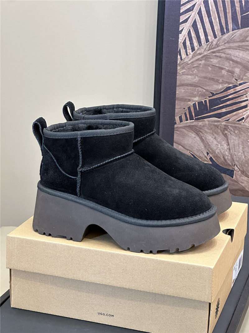 UGG Black Suede Ultra Mini Boots