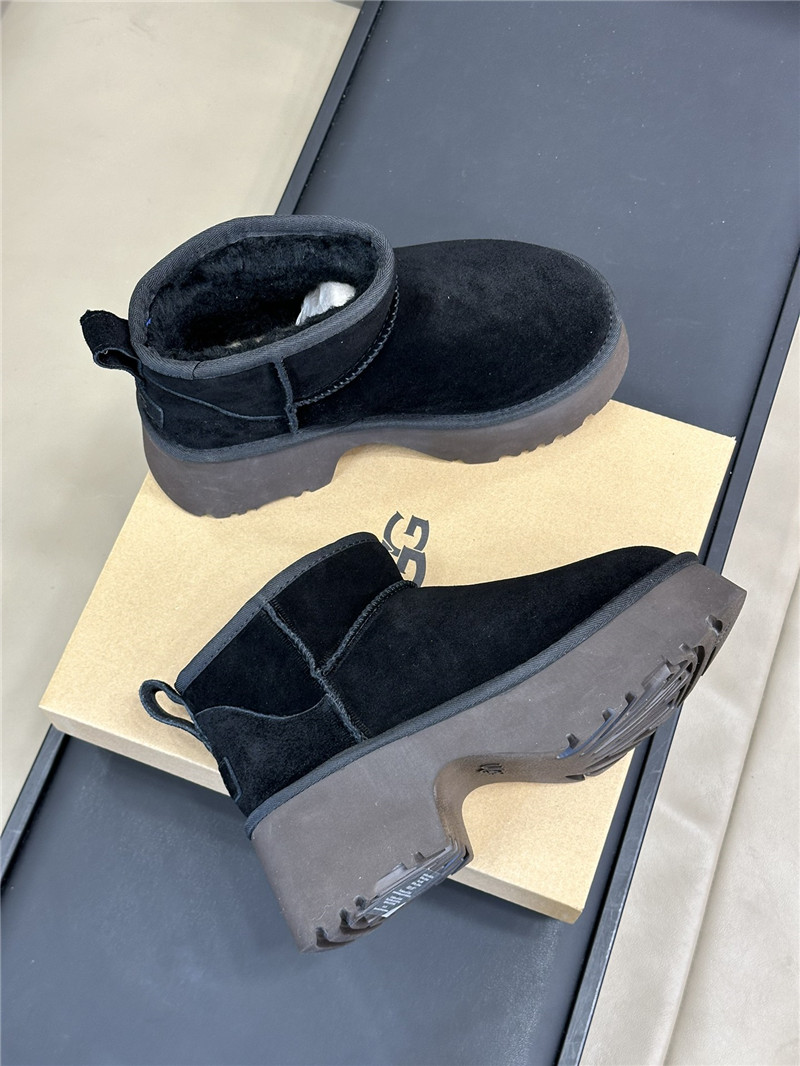 UGG Black Suede Ultra Mini Boots