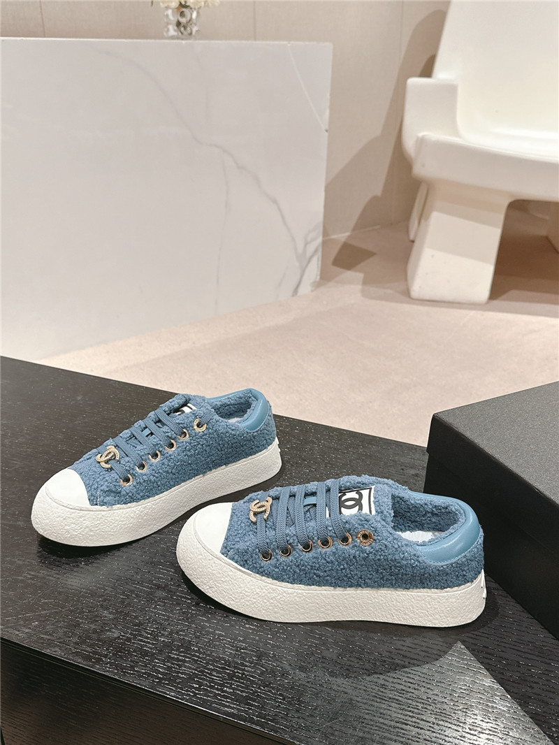 Ch**el wool low top sneakers blue