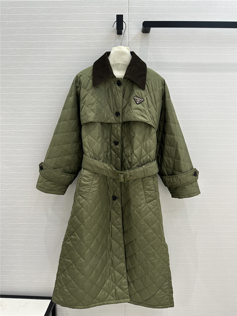 pra*a D1am0nd quilted trench coat