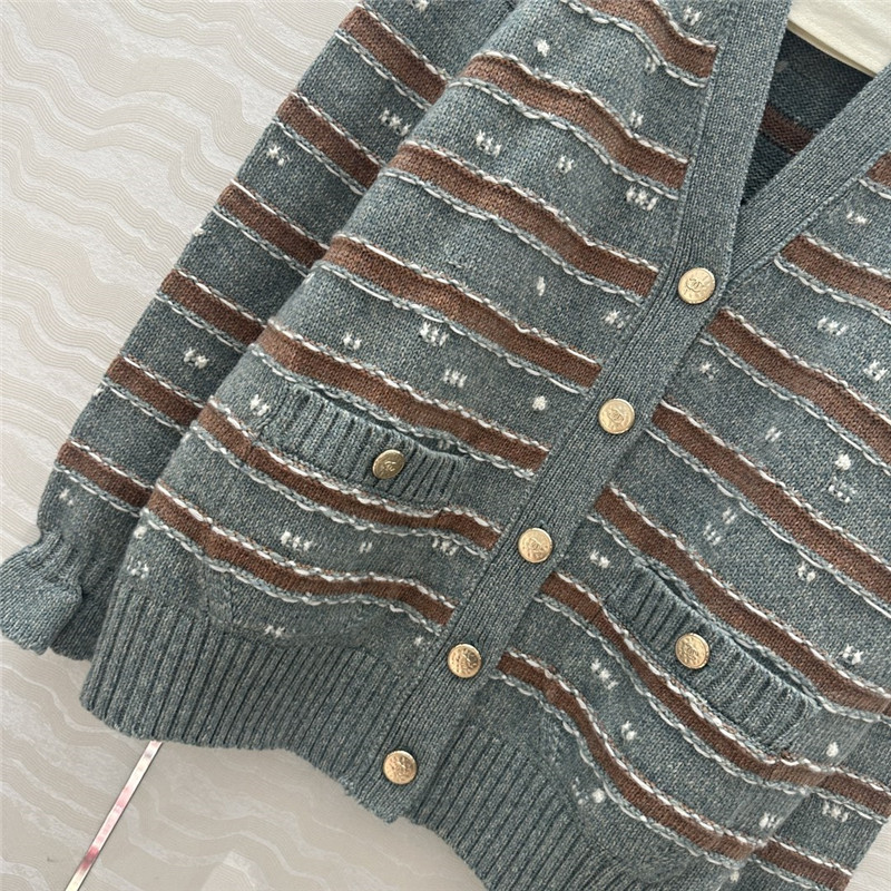 Ch**el striped cashmere coat