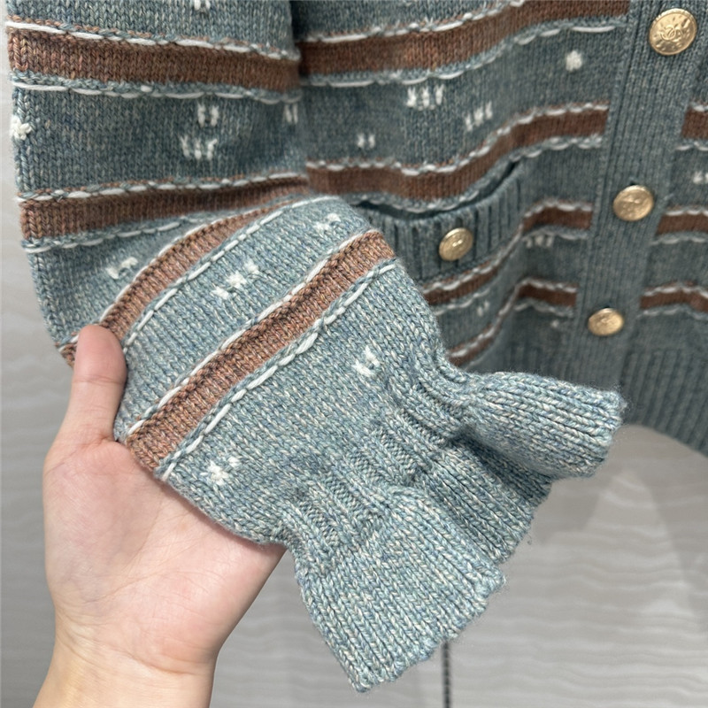 Ch**el striped cashmere coat