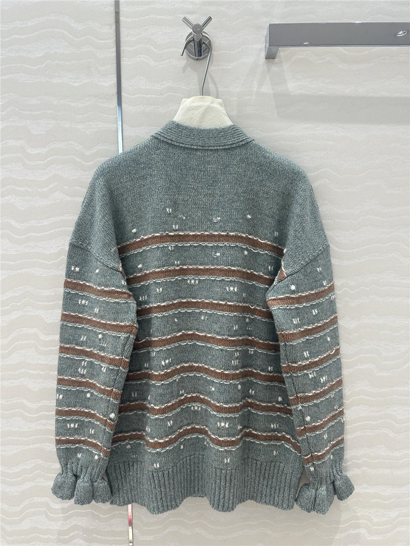 Ch**el striped cashmere coat