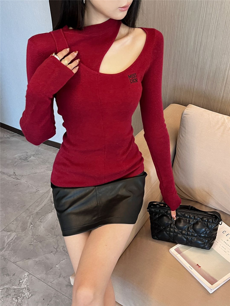 D10r fake two piece bottoming shirt