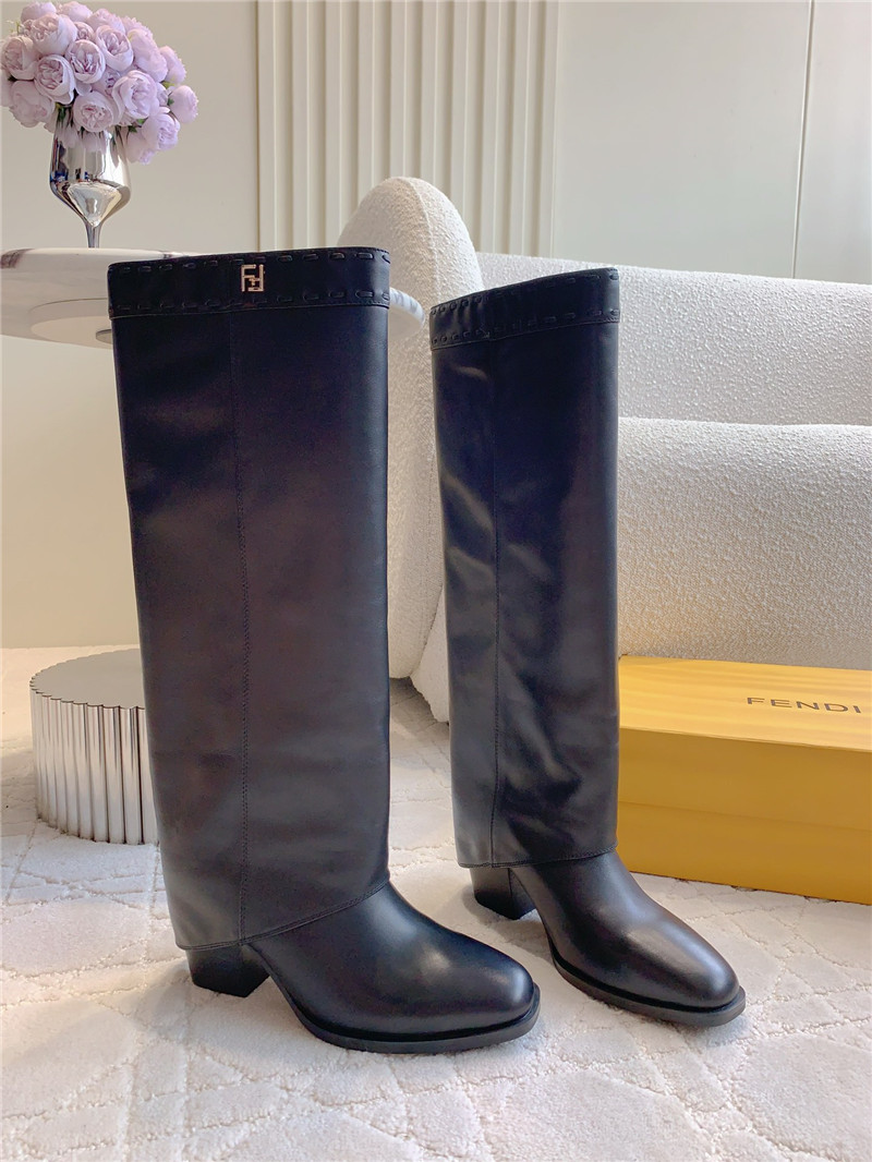 F**di leather knee-high boots