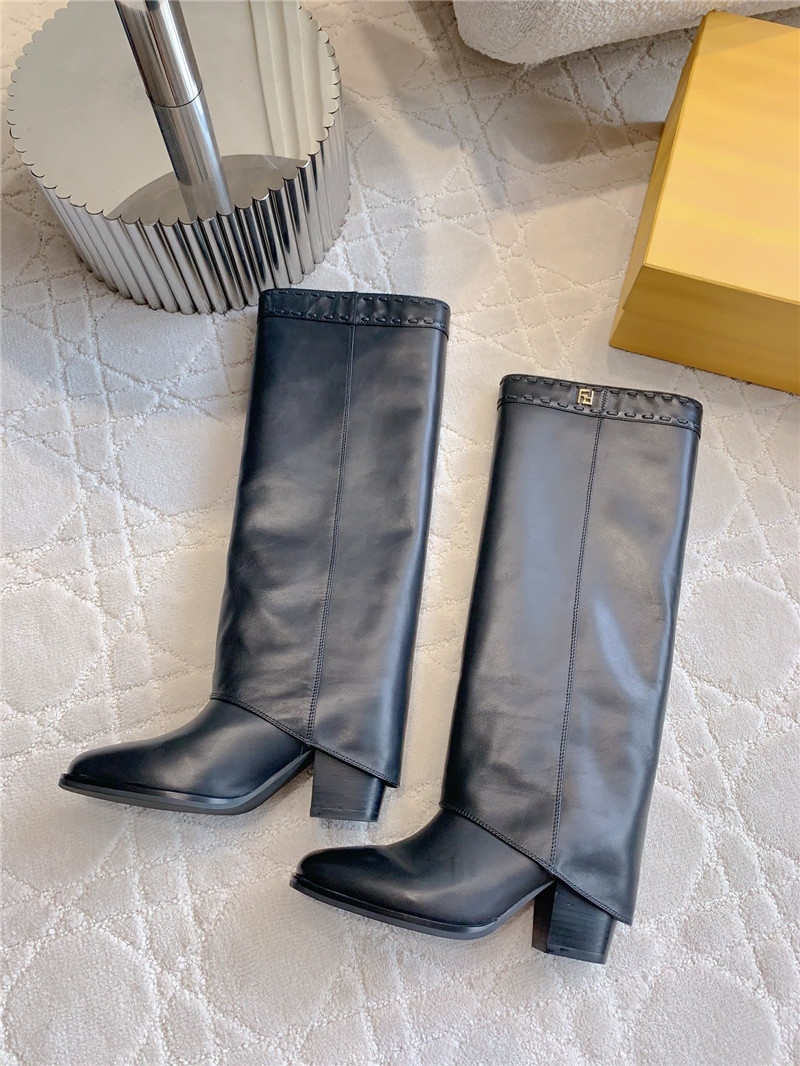 F**di leather knee-high boots