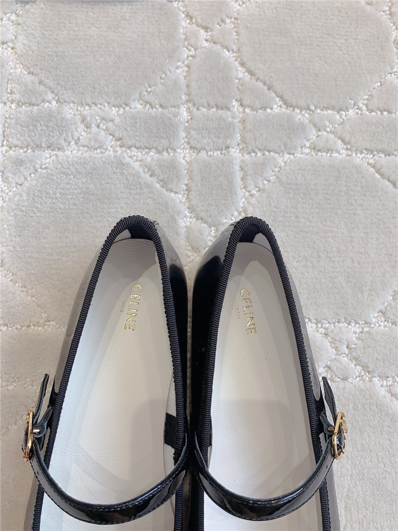Ce1i*e black mary-jane ballerinas in calfskin