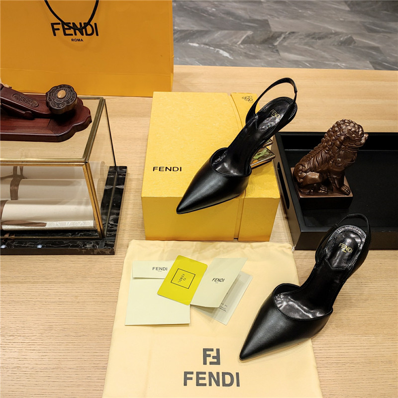 F**di first leather sculpted-heel pumps black
