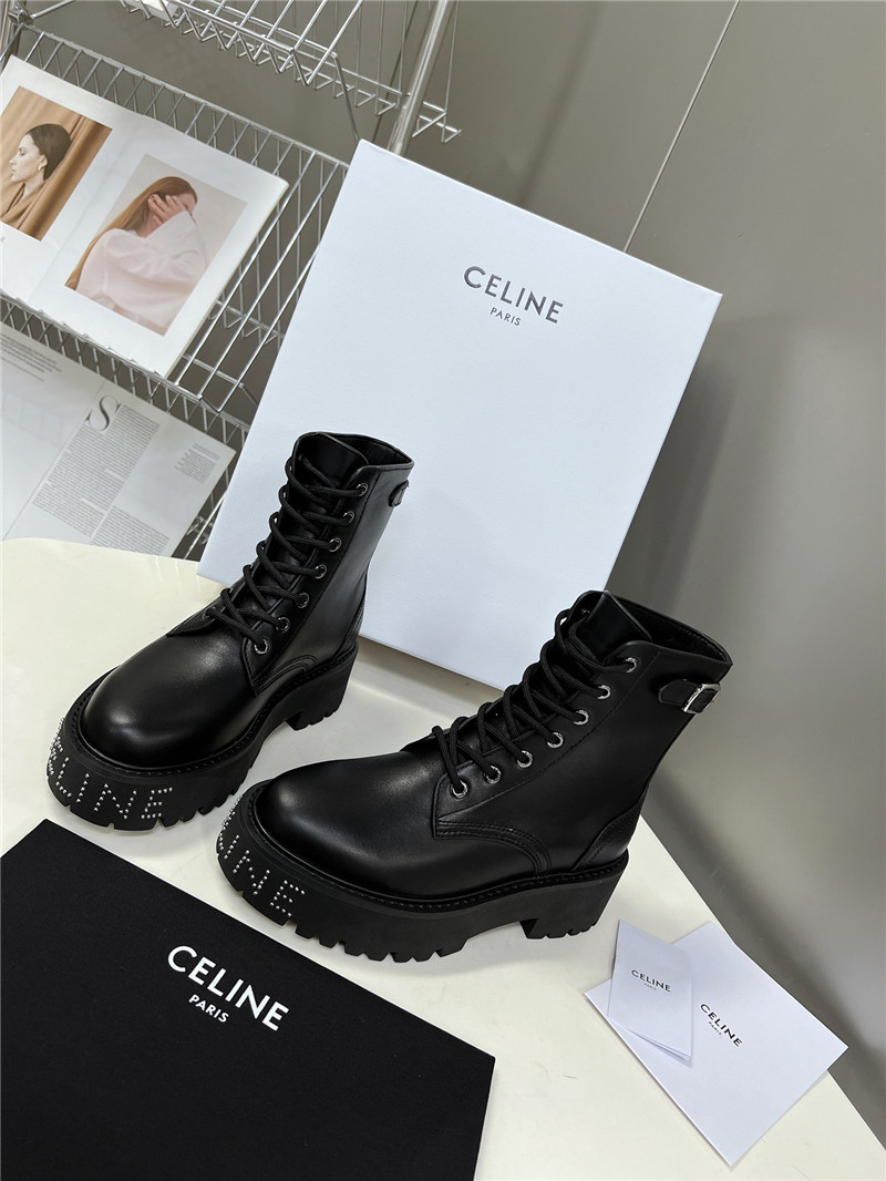 Ce1i*e black leather ankle boots