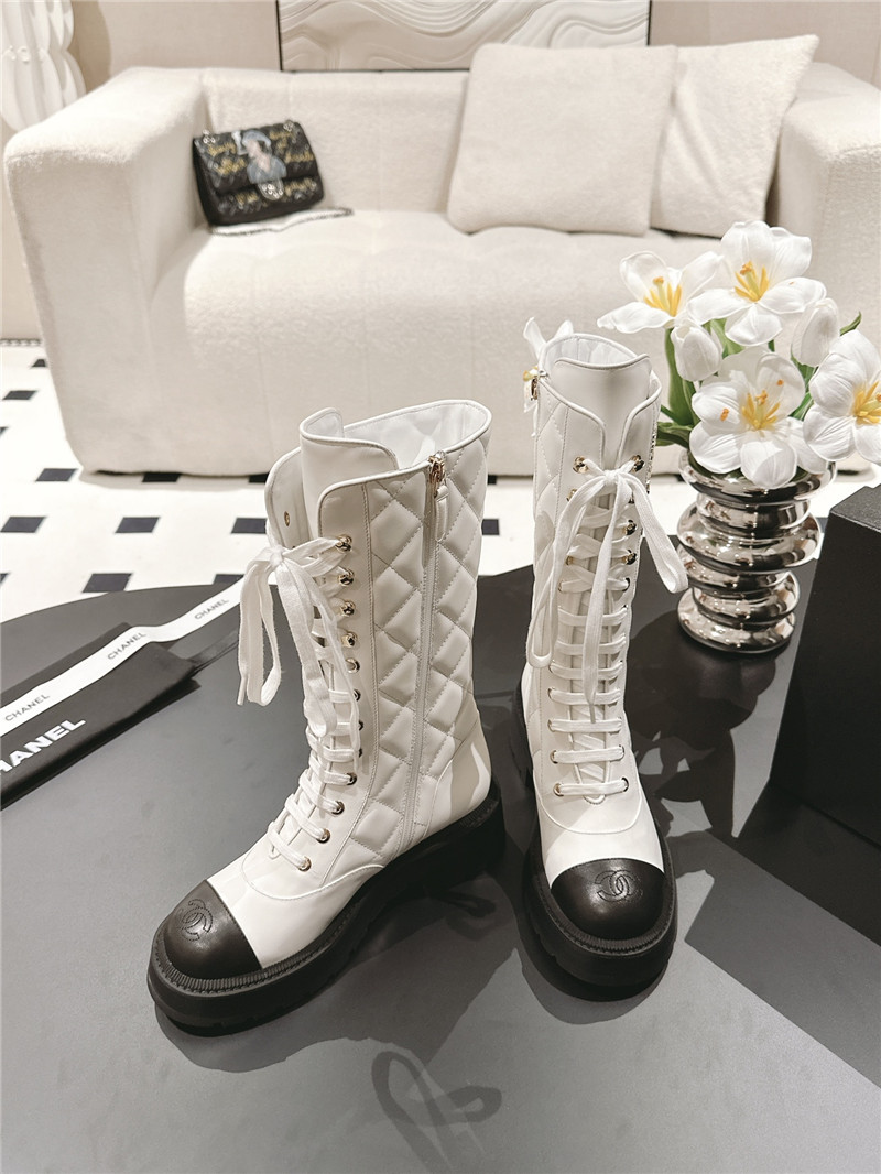 Ch**el lace up platform high boots