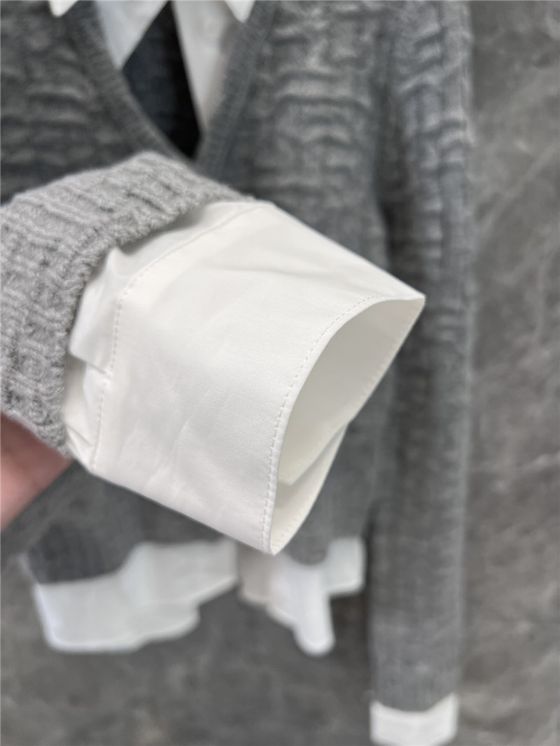 ACNE STUDIOS Layered Knit Cardigan Grey