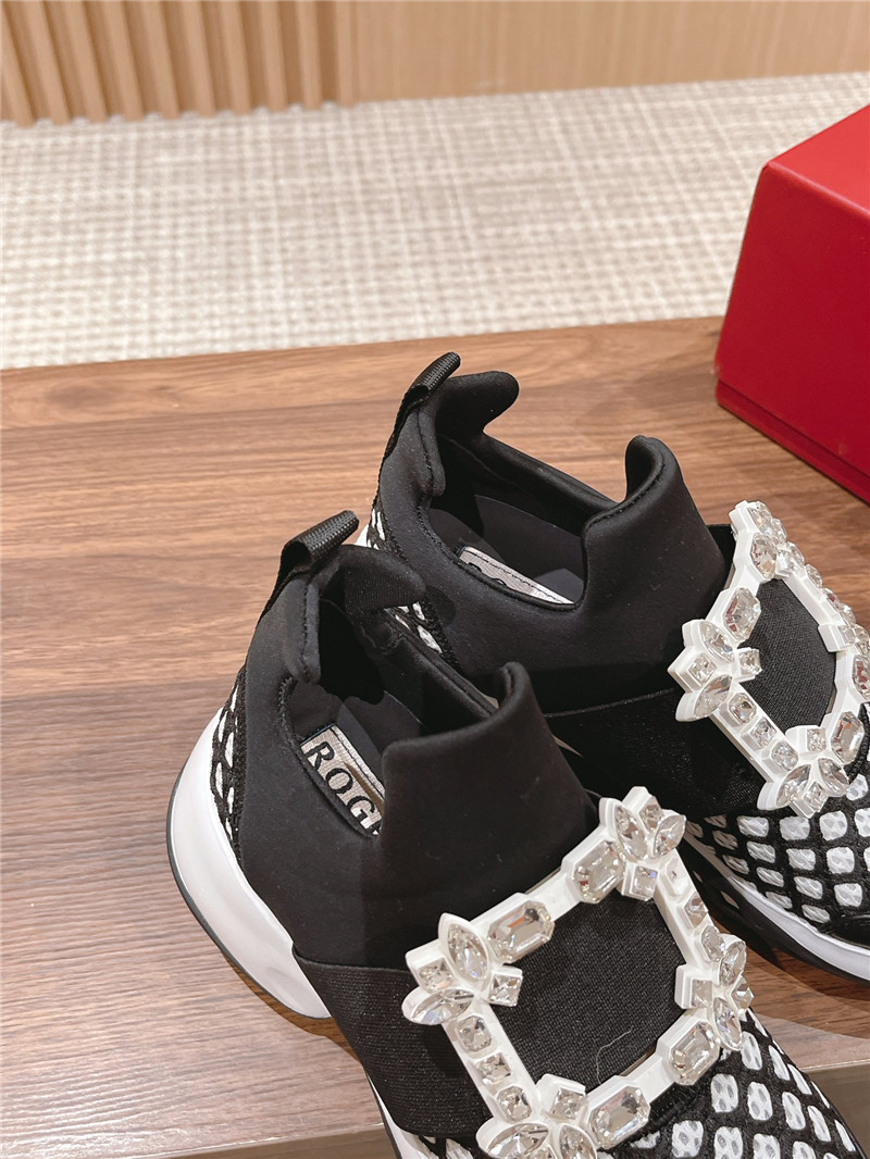 roger u1u1er black strass buckle sneakers