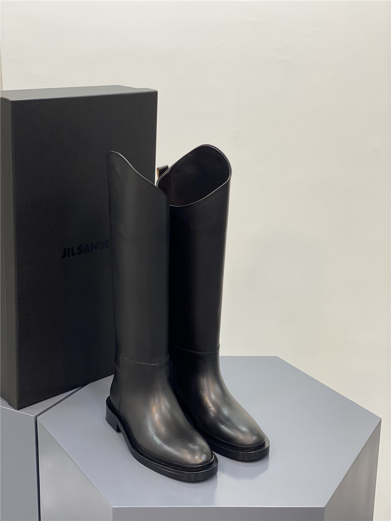 Jil Sander Black Leather Riding Boots