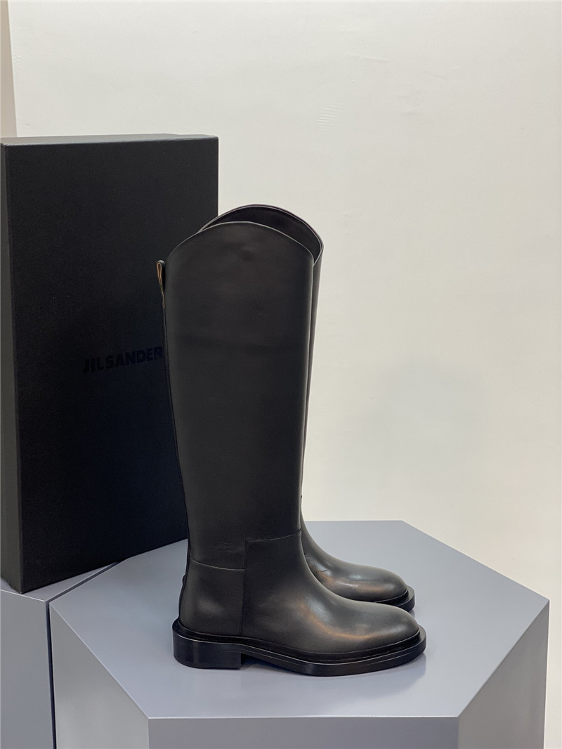 Jil Sander Black Leather Riding Boots