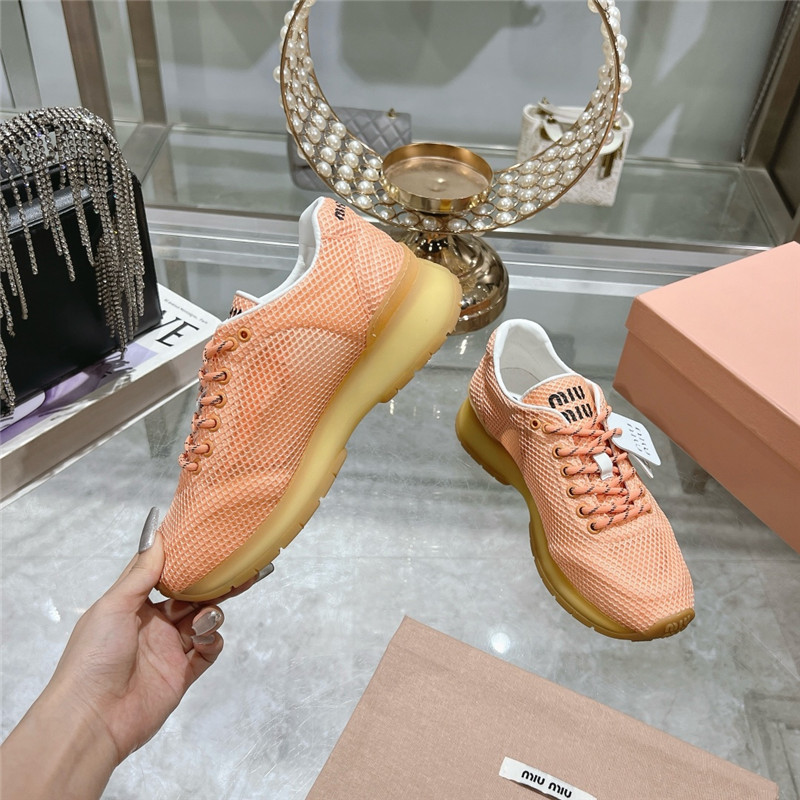 Miu Miu Orange Suede Sneakers