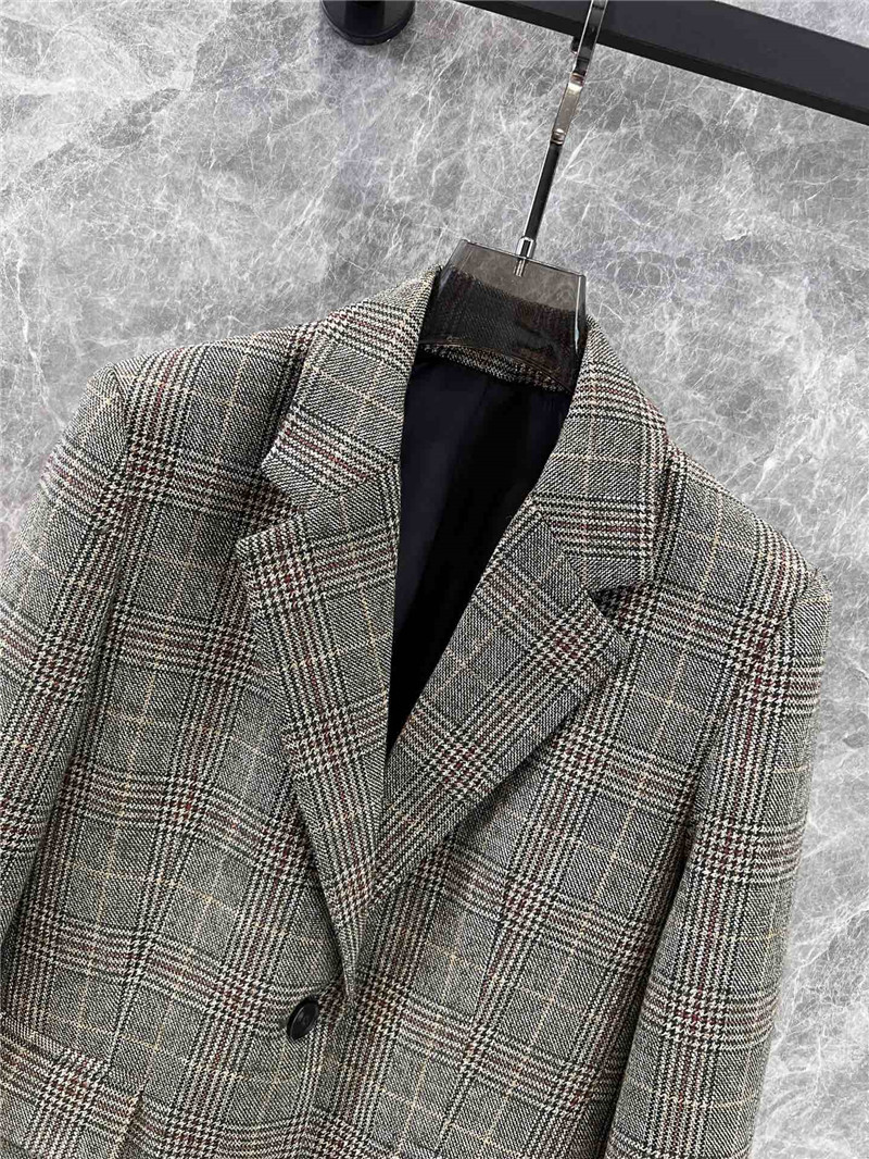Pra*a check suit jacket