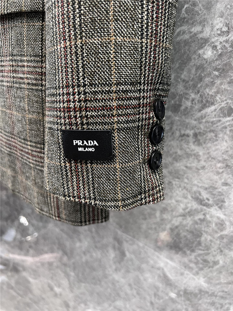 Pra*a check suit jacket