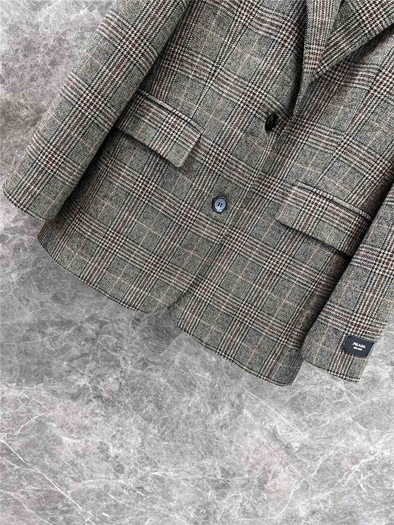 Pra*a check suit jacket