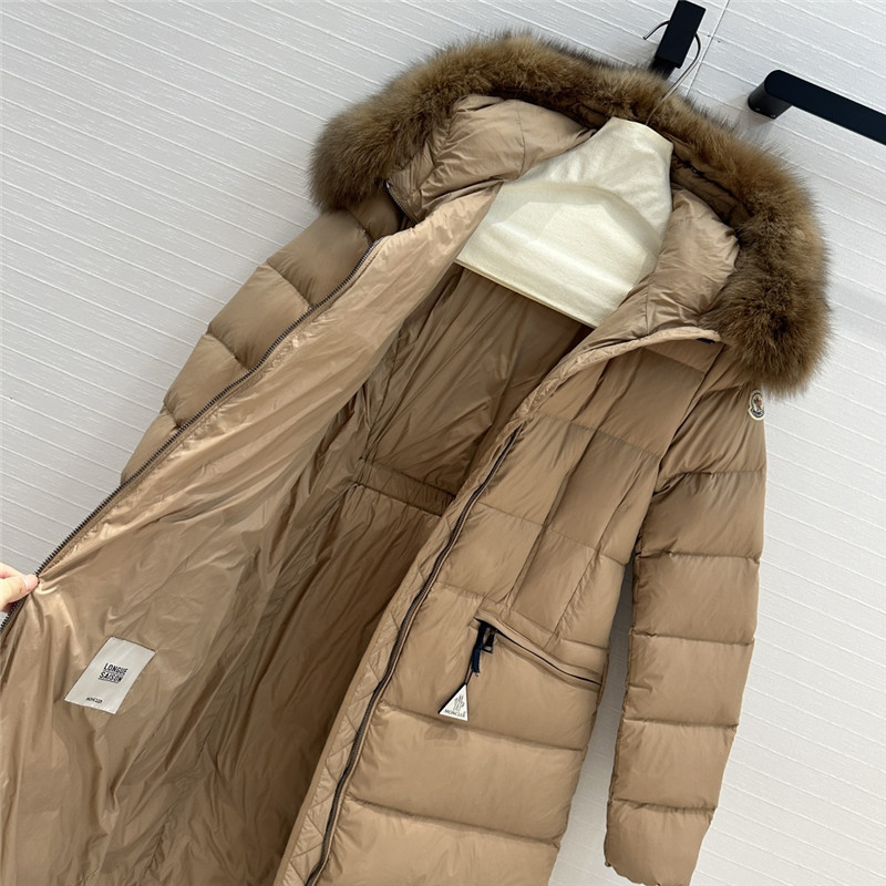 Moncler long hooded down jacket