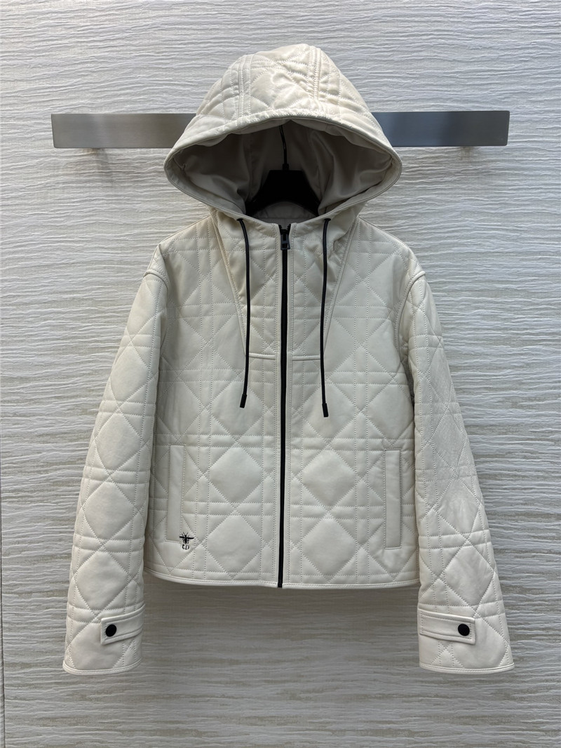 D10r hooded quilted leather jacket