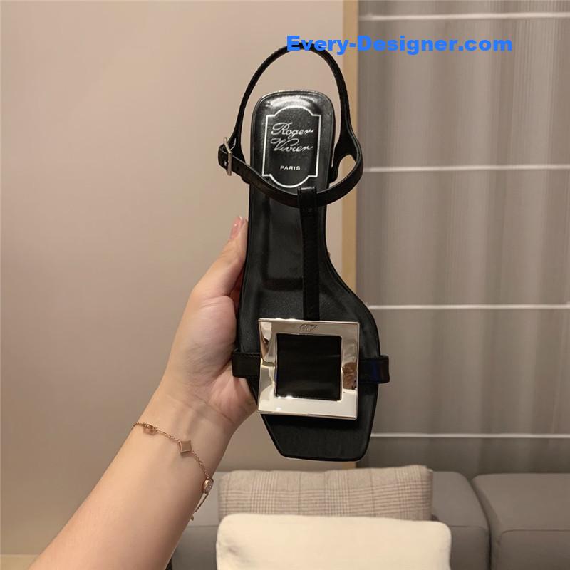 roger u1u1er square buckle sandals