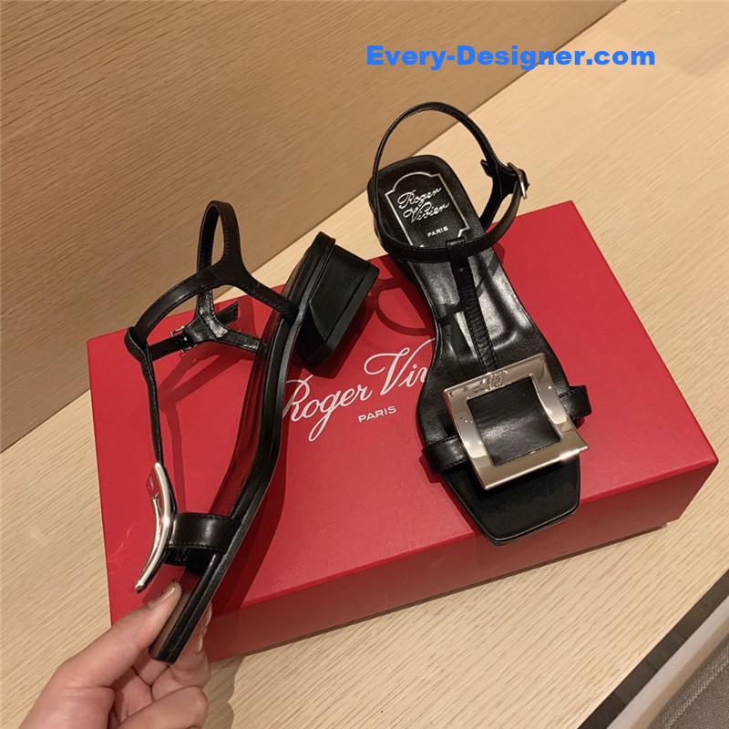 roger u1u1er square buckle sandals