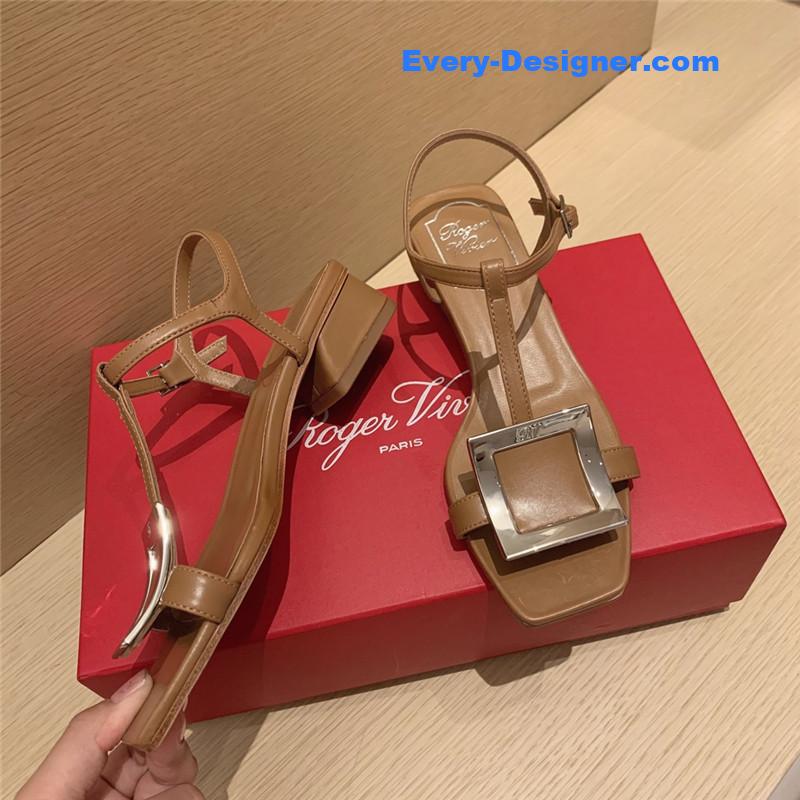 roger u1u1er square buckle sandals