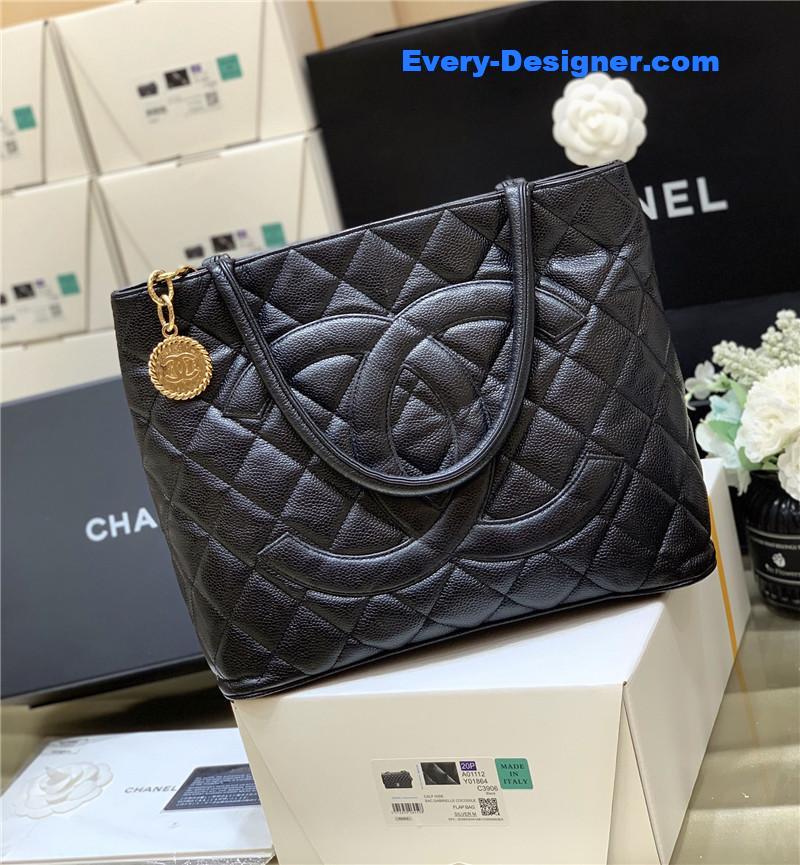Ch**el vintage caviar medallion tote bag