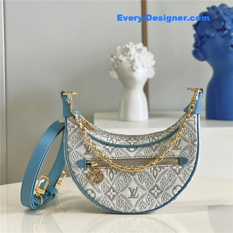l0vis Vvtt0n lv monogram jacquard denim loop bag