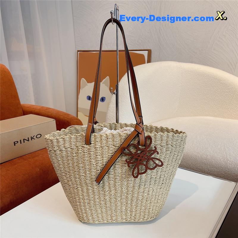 L0ew* straw bag x-tote