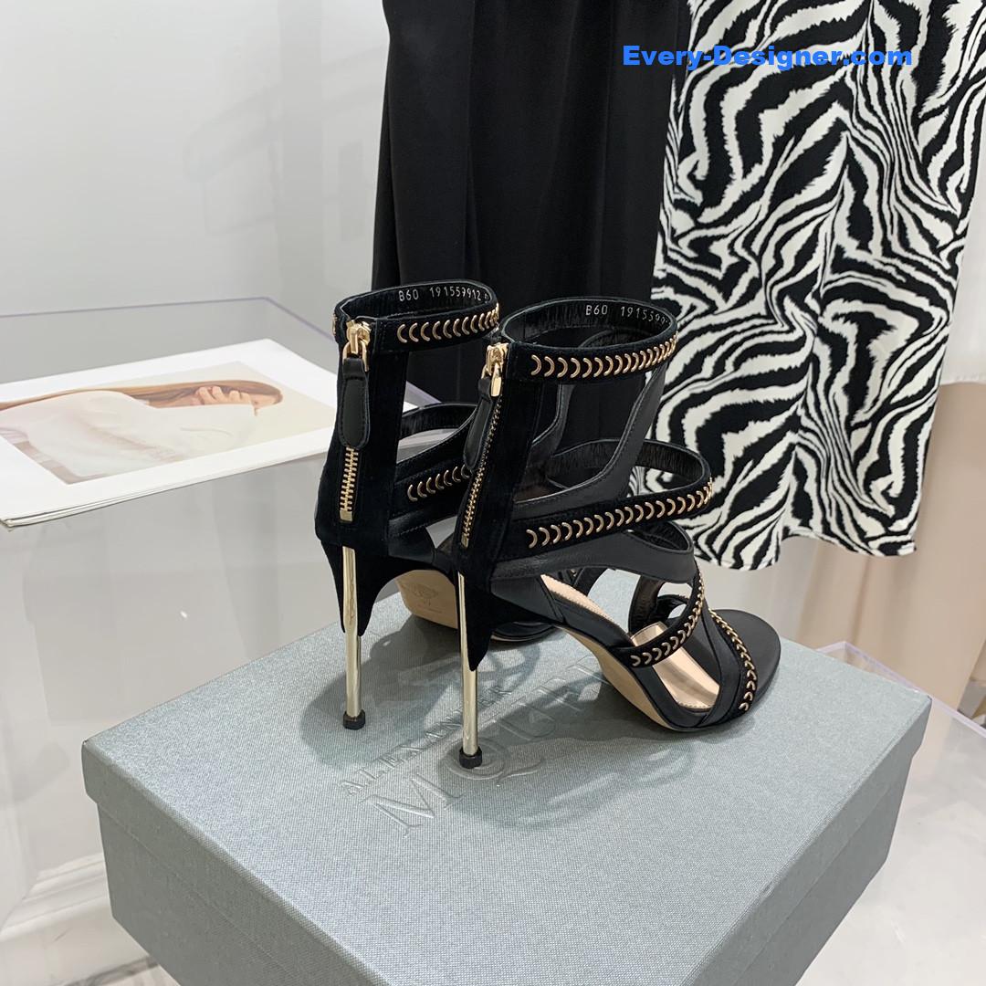 a1exa*der Mcqv*en metal embellished open toe sandals