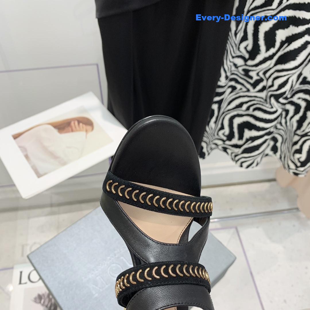 a1exa*der Mcqv*en metal embellished open toe sandals