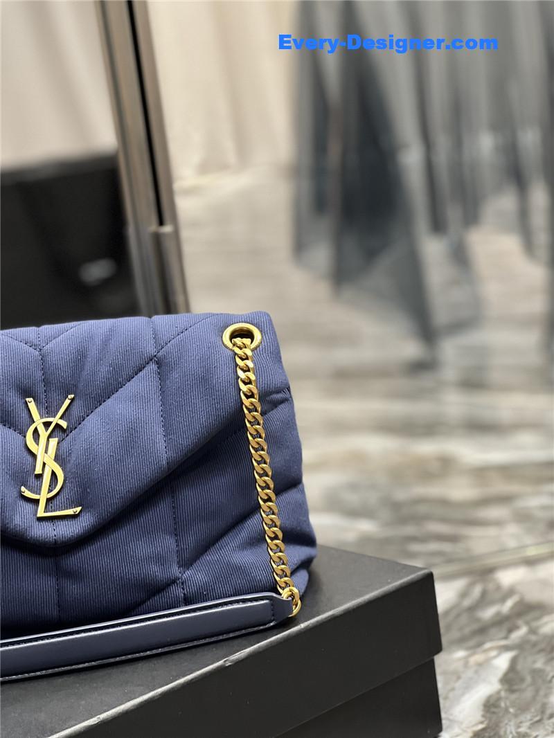 Y51 loulou puffer denim shoulder bag