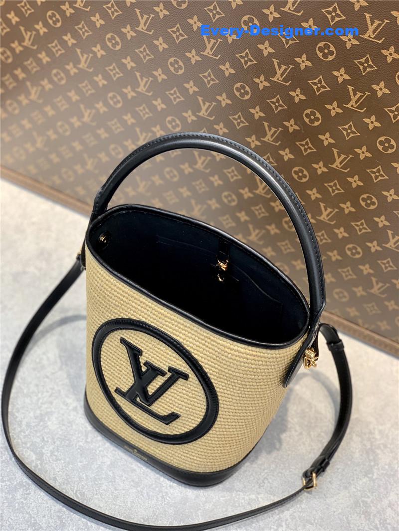 l0vis Vvtt0n lv knitted raffia bag