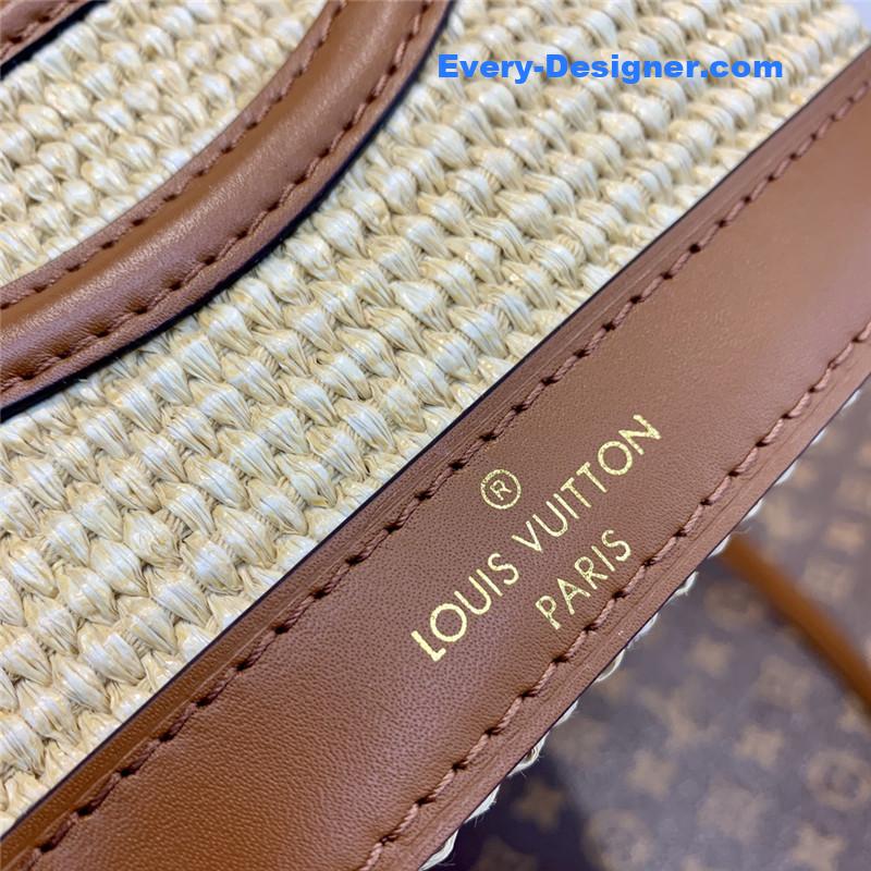 l0vis Vvtt0n lv knitted raffia bag