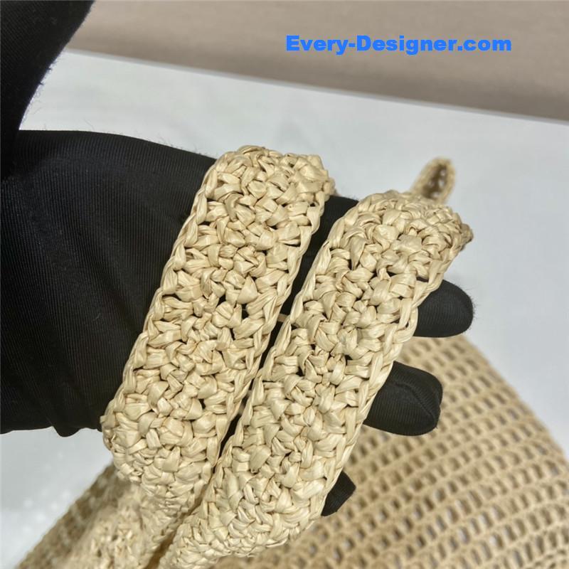 Pra*a beige raffia beach tote bag