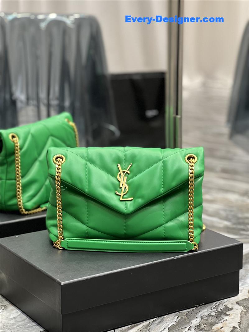 Y51 loulou puffer green sheepskin bag